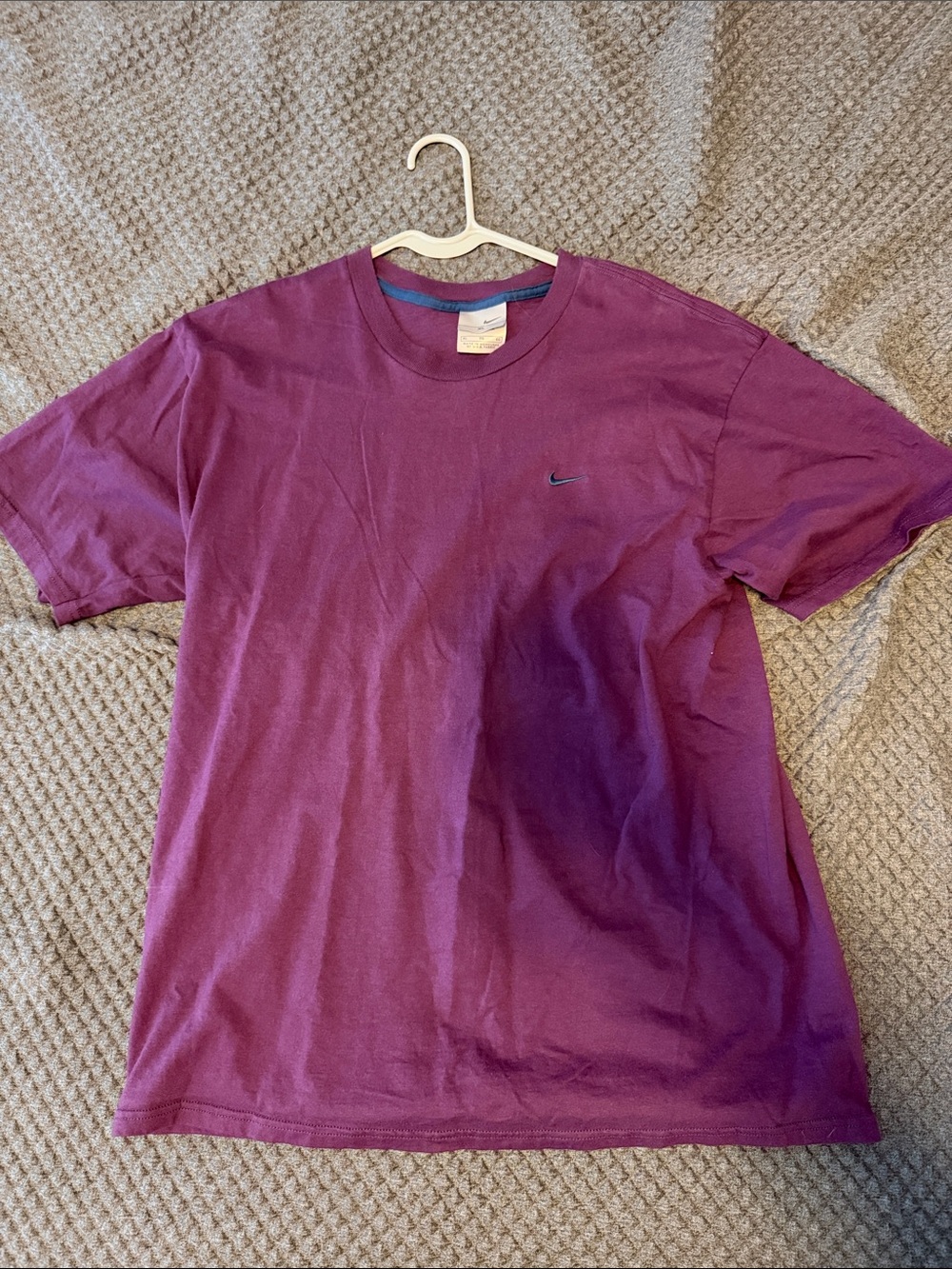 Nike Short-Sleeve Crew Tee in Plum with Small Swoosh